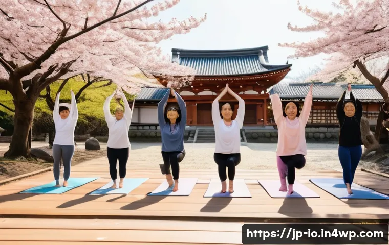 그린 운동 처방을 위한 커뮤니티 참여 방법 - **A group of diverse women in their late 20s to mid 40s are participating in a beginner-friendly yog...