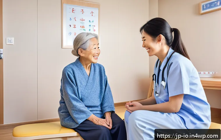 그린 운동 처방의 윤리적 고려사항 - A compassionate healthcare professional gently discussing exercise options with an elderly Japanese ...